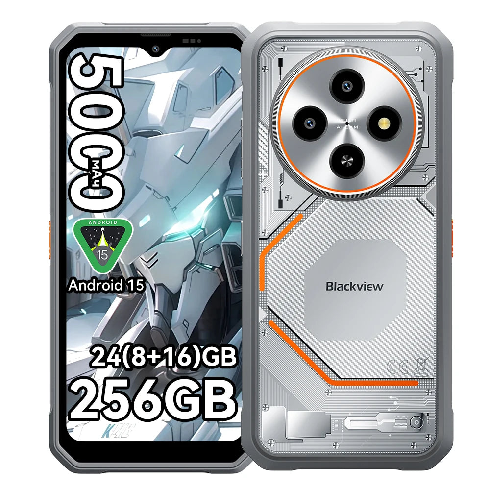 Smartphone resistente Blackview FORT 2 [Sin cargador UE] 24(8+16)GB+256GB 5000mAh 18W Android 15 6.56'' HD+ IPS NFC/GPS Dual SIM