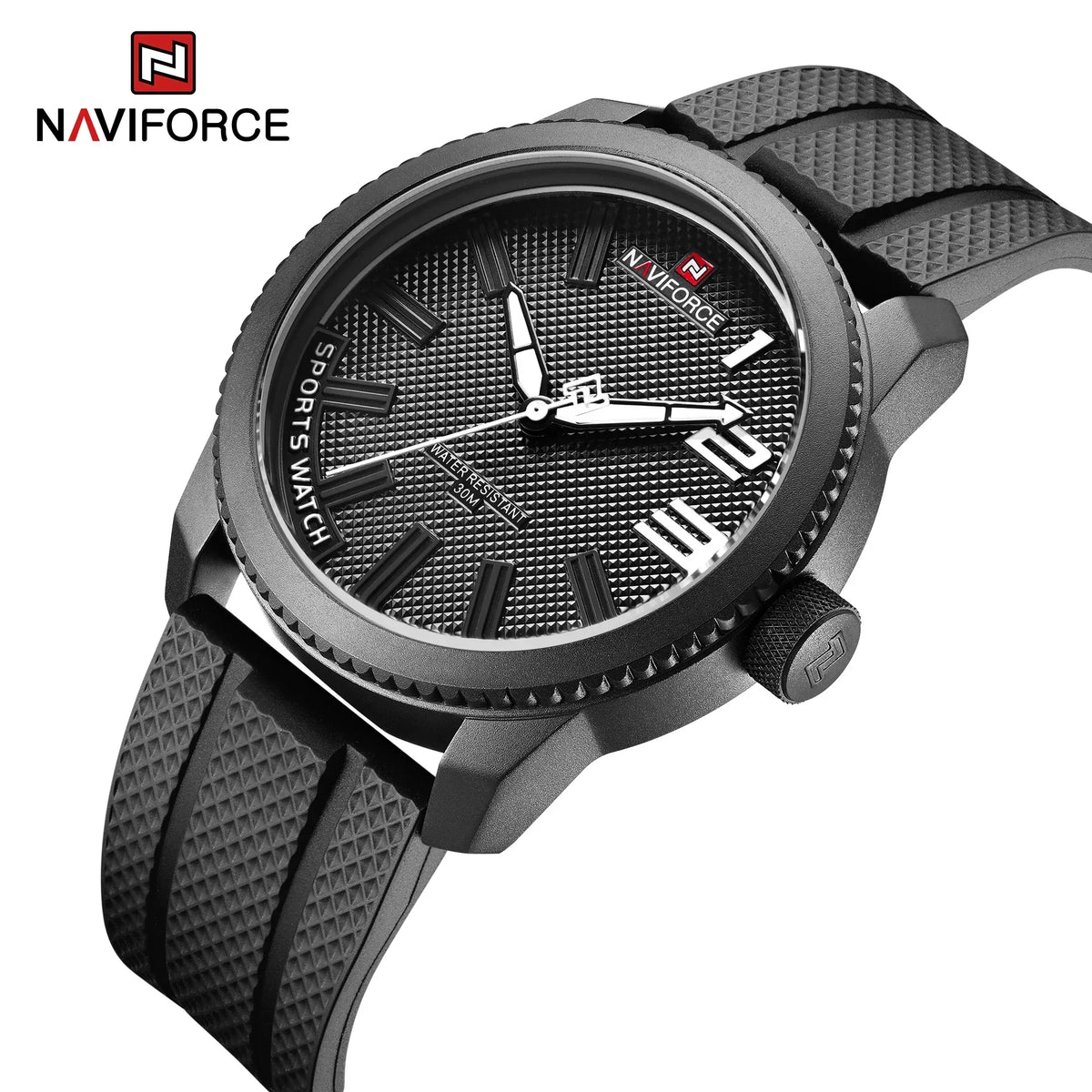 Reloj de pulsera NAVIFORCE de lujo para hombre, resistente al agua, deportivo, militar, de negocios, de cuarzo, con correa de caucho naranja, modelo 9202