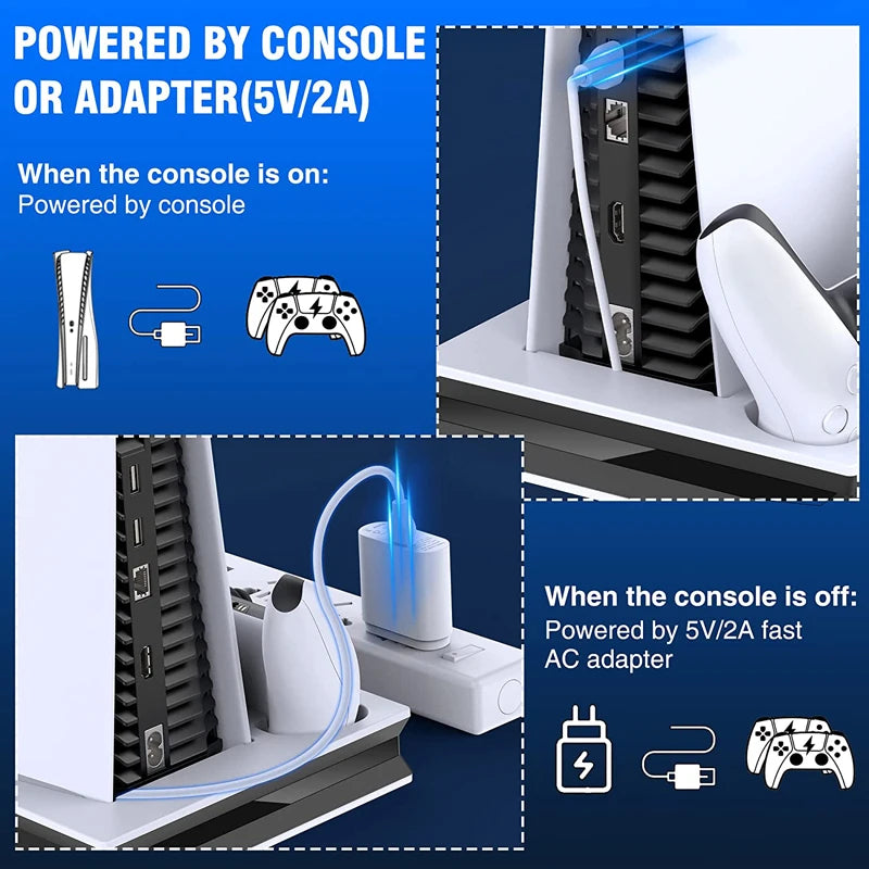 Cooling Fan For Sony Playstation 5 PS5 Game Console Play Station PS 5 Stand Accessories Controller Charger Control Base Support