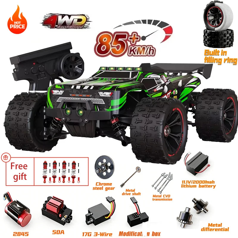 SG116MAX SCY9522 1:16 Auto de Carreras de Alta Velocidad con Derrape a 80KM/H, Motor sin Escobillas, 4WD, 9522PRO 50KM/H, Auto RC Todoterreno, Juguetes para Niños, Regalo