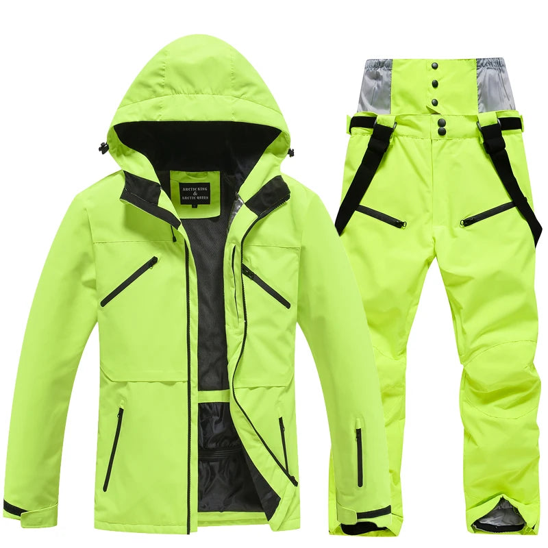 Conjunto de traje de esquí impermeable para hombre y mujer, traje de nieve, conjunto de chaqueta y pantalón de esquí, ropa de exterior, snowboard, en general