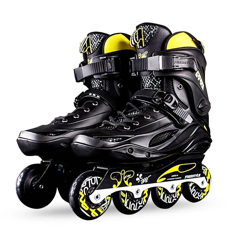 Patines en línea originales de PU para adultos y niños, 4 ruedas, Patines de marco plano para Slalom, deslizamiento, FSK, patinaje de carretera