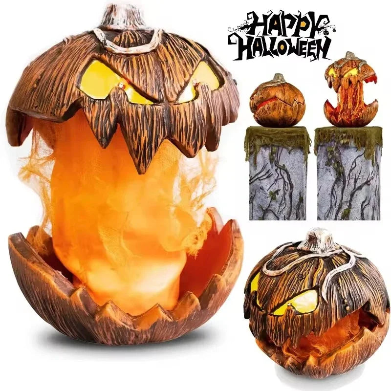 Decoración Animada de Calabaza de Halloween, Activación por Sonido, Habla y se Mueve, Crea una Atmósfera Espeluznante para la Decoración de Fiestas de Halloween