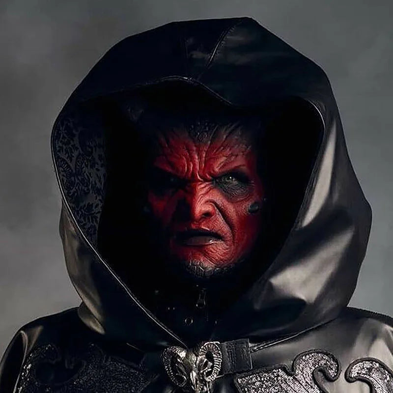 Máscara de látex de demonio de terror, disfraz de Halloween, accesorio de actuación, casco de bestia con cuernos para fiesta de carnaval, accesorio para adultos 2025