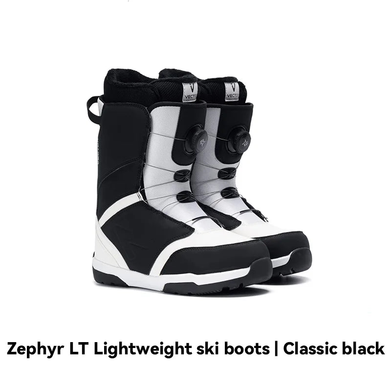 VECTOR Zapatos de Esquí Profesionales para Hombre y Mujer, Botas de Snowboard Cálidas e Impermeables, Botas de Nieve Transpirables de Cuero Antideslizantes