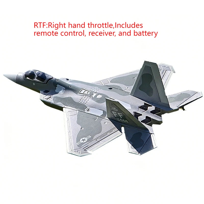 Avión teledirigido F22 V2 Raptor, modelo de combate con conductos de 6 canales y 50mm, aviones acrobáticos 3D rentables, ala fija mejorada