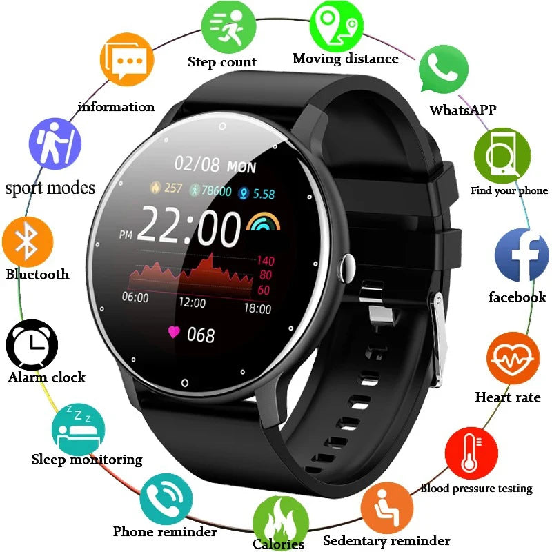 LIGE 2026 Reloj inteligente para mujer y hombre, regalo, deporte, fitness, relojes para hombre, monitor de ritmo cardíaco, Smartwatch impermeable para Android iOS