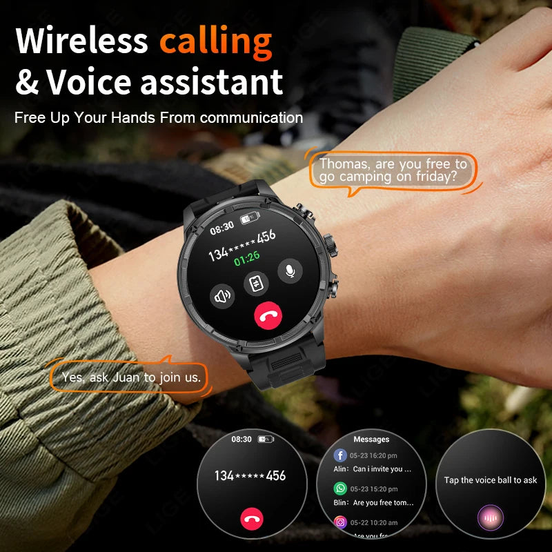 Reloj inteligente con GPS para hombre, compatible con Android e iOS, pantalla AMOLED Ultra HD de 1,85 pulgadas, batería de 710 mAh, llamadas Bluetooth, smartwatch, novedad 2026