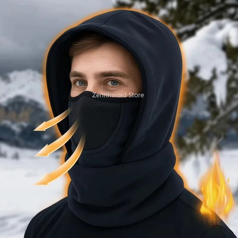 Pasamontaña impermeable de forro polar, gorro térmico para ciclismo, esquí, cuello con capucha para la temporada de frío, protector facial para el cuello.