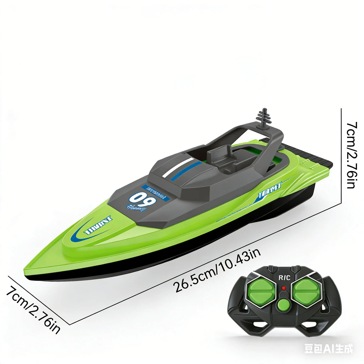 Lancha RC de alta velocidad a prueba de agua de 2.4G, barco eléctrico a control remoto con doble motor, juguete acuático para carreras en piscinas y lagos al aire libre