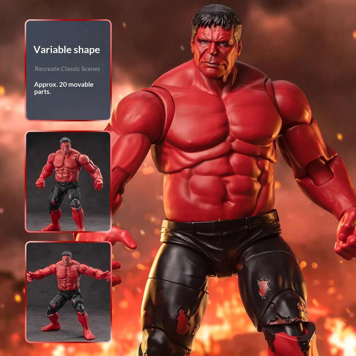 Figura de Acción de Hulk Rojo de Marvel de ZDToys, Modelo Coleccionable Móvil para Exhibición en Escritorio, Regalo de Cumpleaños