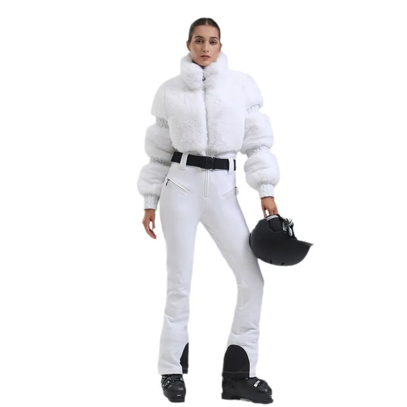 GSOU Snow Traje de esquí de una pieza para mujer, mono de snowboard, resistente al viento, muy cálido, ropa deportiva al aire libre, ropa de invierno, nuevo