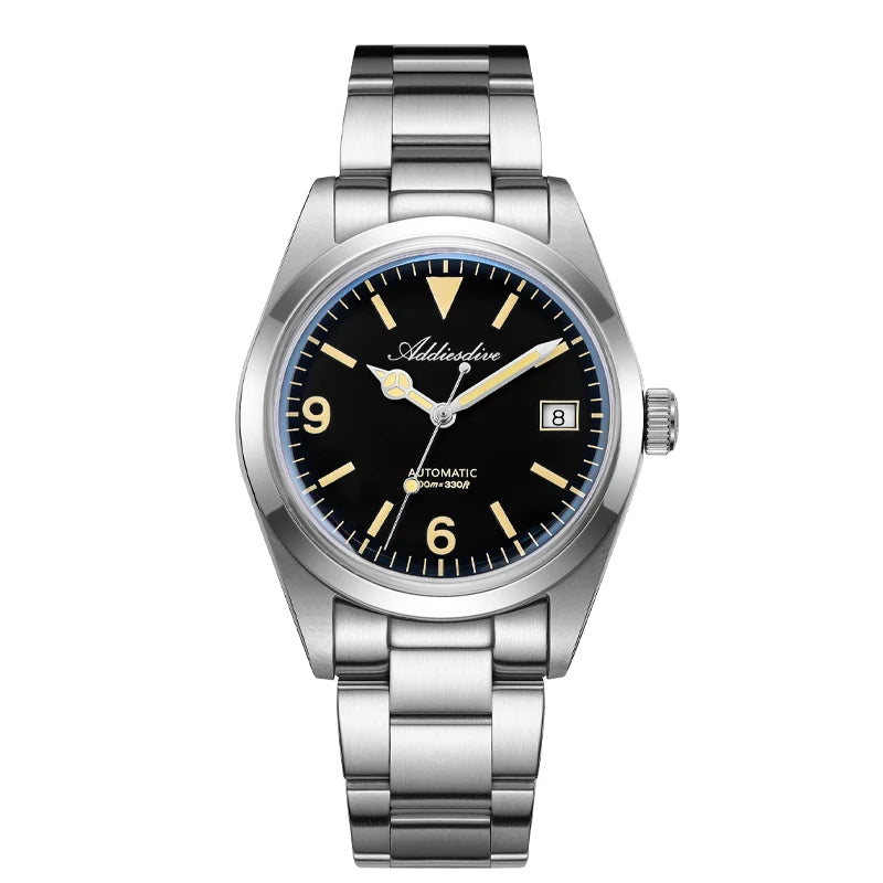 Reloj mecánico automático ADDIESDIVE AD2556 con cristal de zafiro sintético, superluminoso BGW9/C3, resistente al agua 100m, reloj para hombre de 36mm