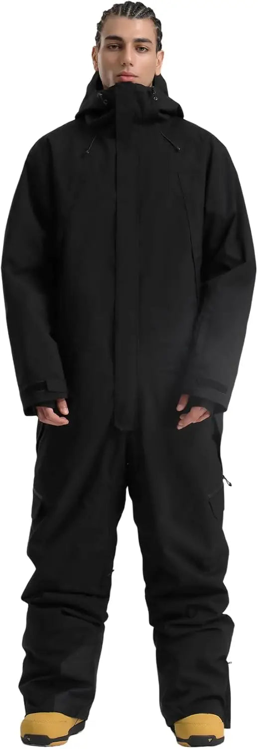 GSOU-traje de Snowboard holgado con franjas de diferente Color para hombre, mono de invierno de una pieza con aislamiento, mono de esquí impermeable para deportes alpinos