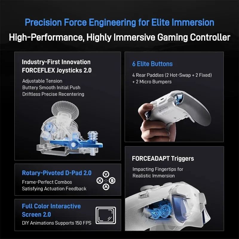 Flydigi APEX5 Elite Wireless Bluetooth Gaming Controllers Power Feedback Gamepad For PC/Switch/Android/iOS