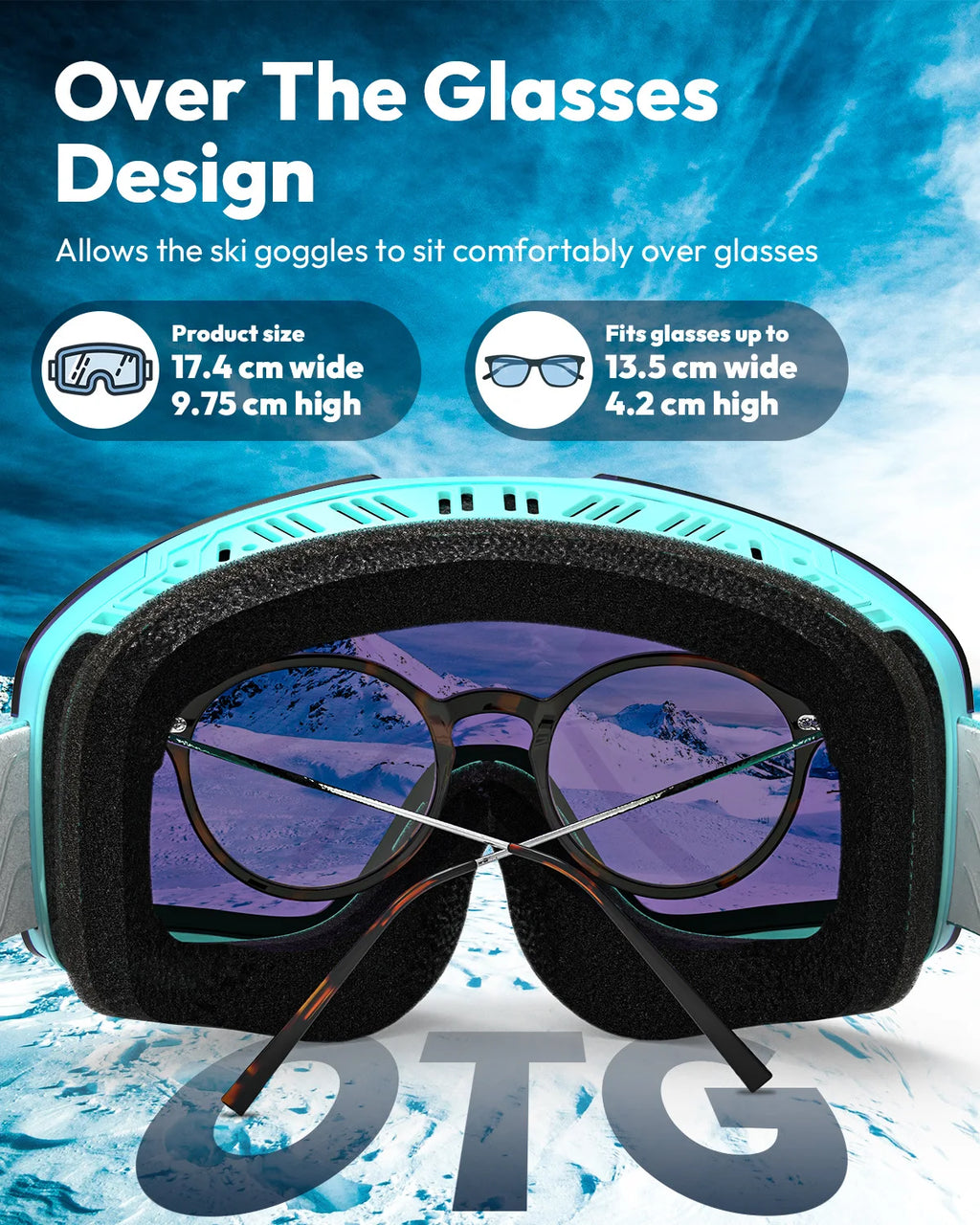 Gafas de esquí antiniebla FUNWICT para hombres, mujeres y adultos, protección UV400, lentes de doble capa, gafas para nieve, snowboard, motos de nieve, esquí