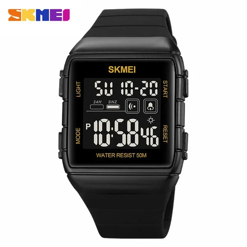 Reloj digital militar para hombre SKMEI 1960, deportivo, con calendario, cuenta regresiva, resistente al agua, a prueba de golpes, reloj de pulsera para hombre 1560