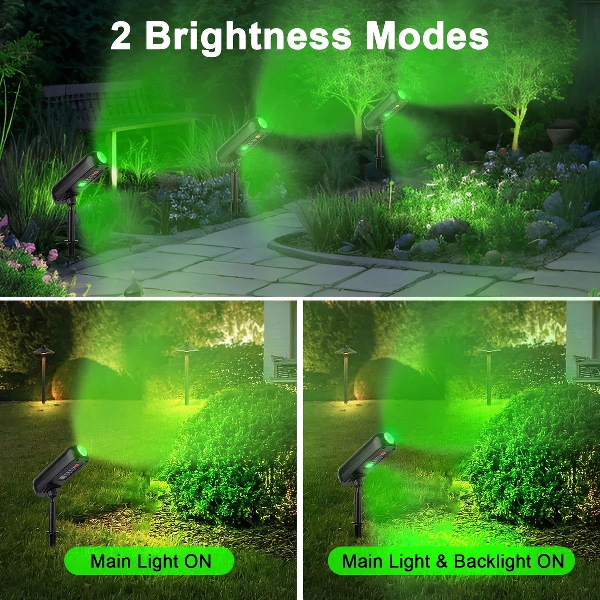 Luz solar LED para exteriores, aplique solar de pared, luz de jardín verde con clasificación IP65, focos solares, luces ascendentes solares para árboles, senderos y patios