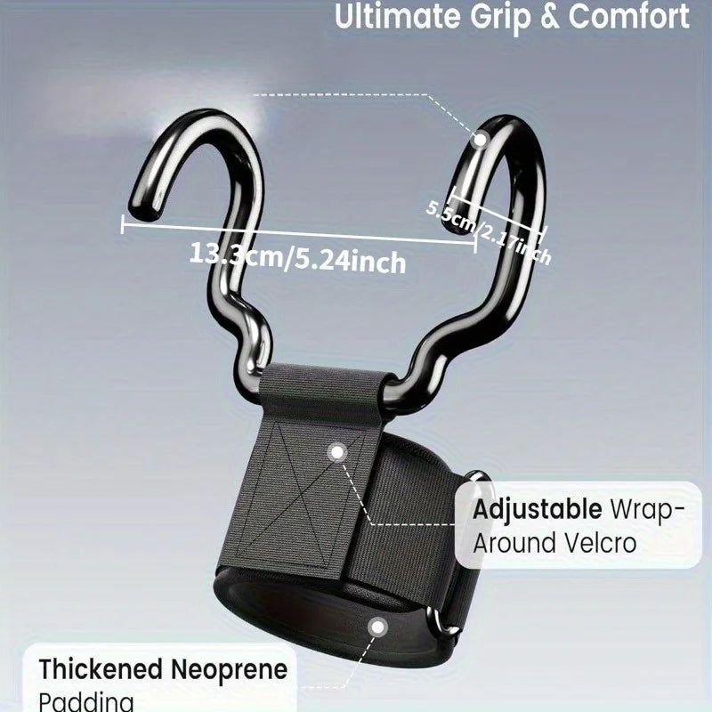 Ganchos de levantamiento de pesas, soporte de agarre, ganchos de soporte para fitness de barra simple y doble, guantes de entrenamiento con soporte para muñeca, gancho de agarre