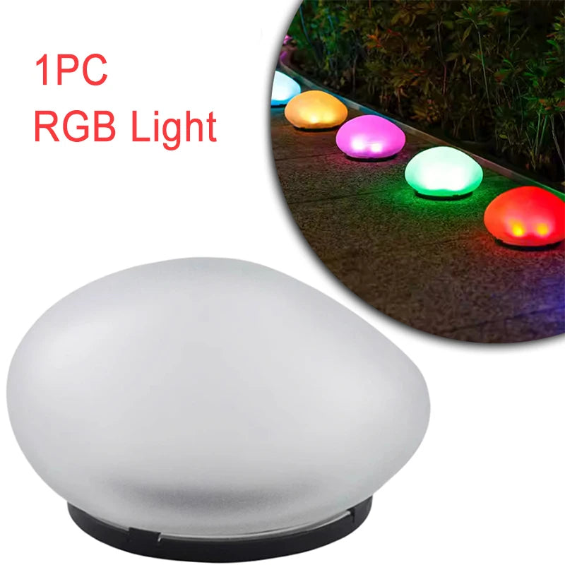 Solar Powered 4 LED Pebbles Lights, Decorative Landscape Lighting Lamp for Gardens, Lawns, Paths, Pools And Holiday Decorations