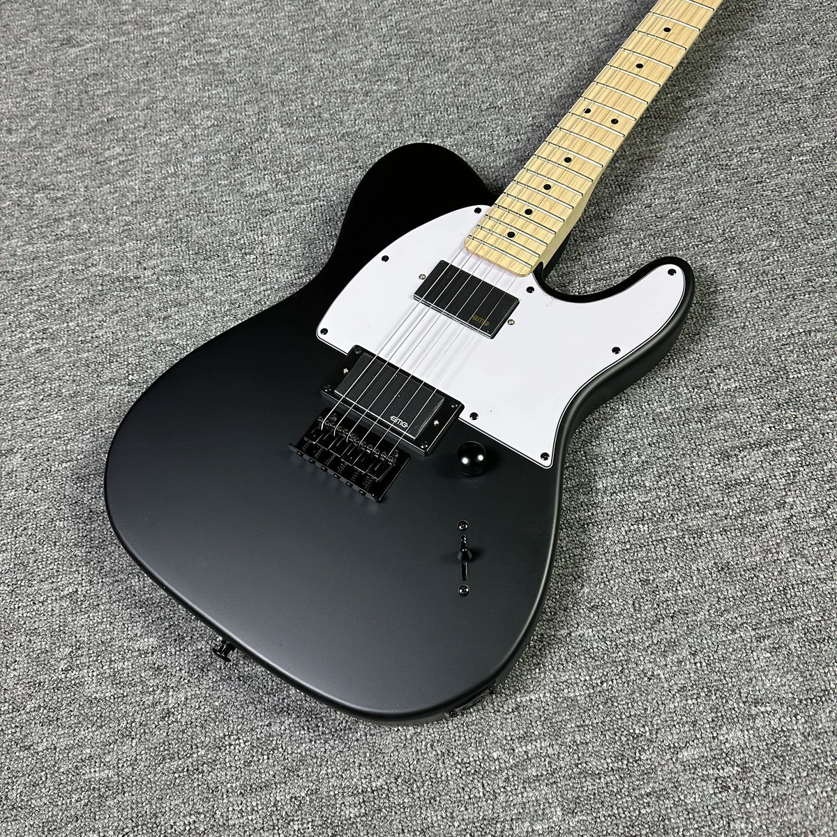 Guitarra eléctrica TL negra mate de alta calidad, golpeador blanco, cuerpo de caoba, 6 cuerdas, envío gratis