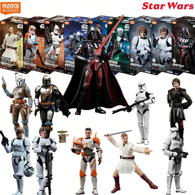 Blokees STAR WARS Anakin Darth Vader Obi-Wan Kenobi Din Djarin Grogu Figura de Acción Decorativa Juguete Coleccionable Regalo
