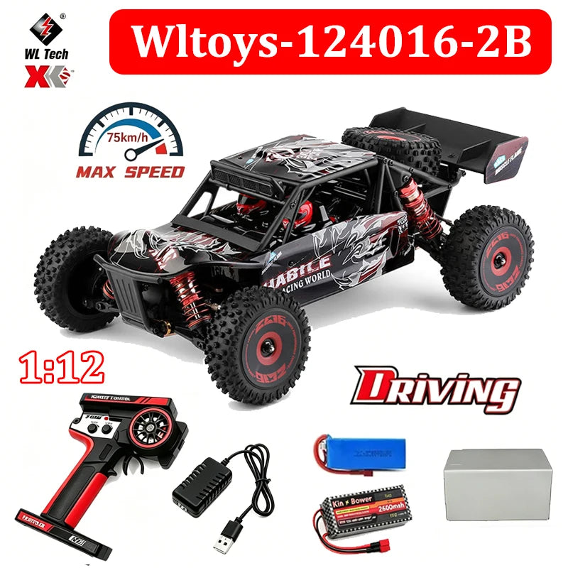 WLtoys 144016 124017 Series 75KM/H 2.4G RC Car Brushless 4WD Electric High Speed Off-Road Remote Control Drift Toys for Children