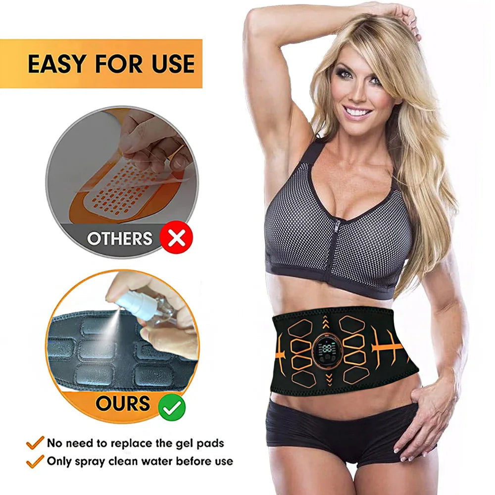Tóner muscular cinturón tonificador Abdominal inteligente EMS Estimulador muscular Ab Trainer carga USB masajeador corporal equipo de Fitness para pérdida de peso