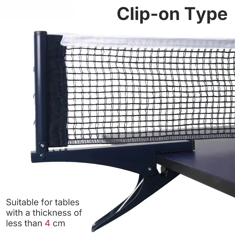 Red y Postes de Tenis de Mesa Portátiles, Fáciles de Instalar, Red de Ping Pong con Clip o Tornillo para Mesas de Menos de 4 cm