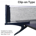 Red y Postes de Tenis de Mesa Portátiles, Fáciles de Instalar, Red de Ping Pong con Clip o Tornillo para Mesas de Menos de 4 cm