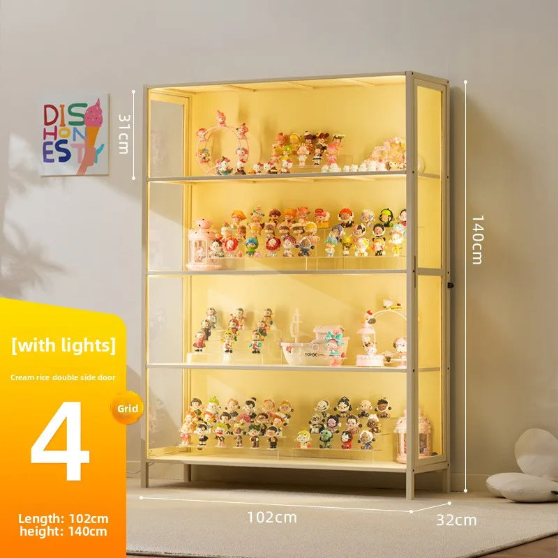 Vitrina de exhibición de madera maciza con puerta de vidrio de lujo, a prueba de polvo, diseño para modelos de cajas ciegas, gabinete de almacenamiento.