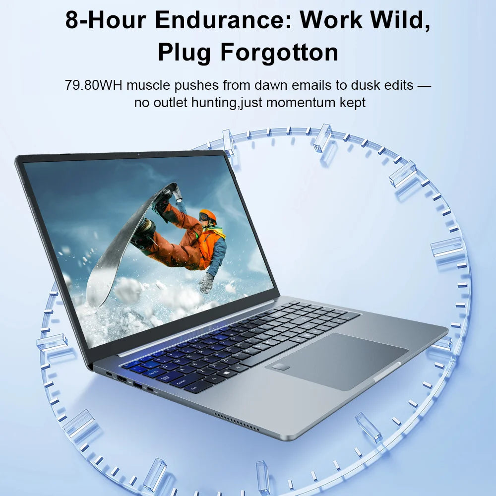 Ninkear N16 Pro AI Laptop Intel Core Ultra 5 115U, 16-inch 2.5K 120Hz IPS Display, 16GB LPDDR5 + 1TB SSD, WiFi 6, 79.8Wh Battery, Fingerprint Unlock, Backlit Keyboard, Windows 11