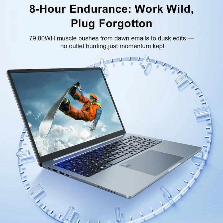 Ninkear N16 Pro AI Portátil 16 Pulgadas Pantalla 2.5K 120Hz Intel Core Ultra 5 115U 16GB RAM LPDDR5 1TB SSD Windows 11 NPU AI 11 TOPS WiFi 6 lector de huella para oficina estudio