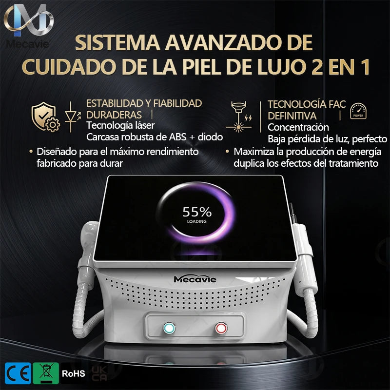 Máquina de Diodo FAC 2 EN 1 Mecavie, 5 Longitudes de Onda, 5000W, Enfriamiento con Hielo, Depilación, Eliminación de Tatuajes y Pigmentos, Equipo de Belleza para Salón