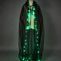 Capa de Tul con Capucha y Luces LED, Capa Larga Brillante, Disfraz de Bruja para Halloween, Cosplay, Carnaval, Fiesta Rave, Actuación en Escenario