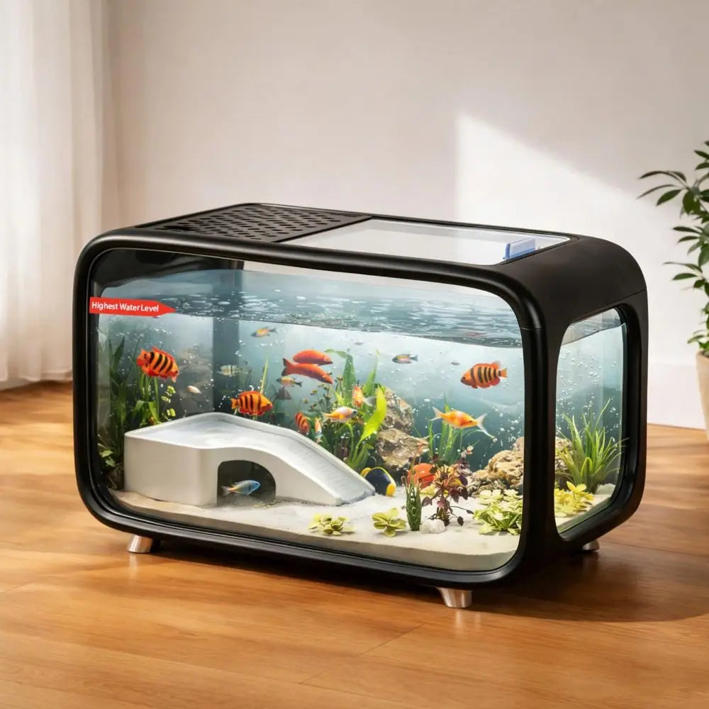Durable Compact Aquarium Kit Transparent Clear Viewing Fish Tank Drop Resistant Desktop Aquarium Bedroom