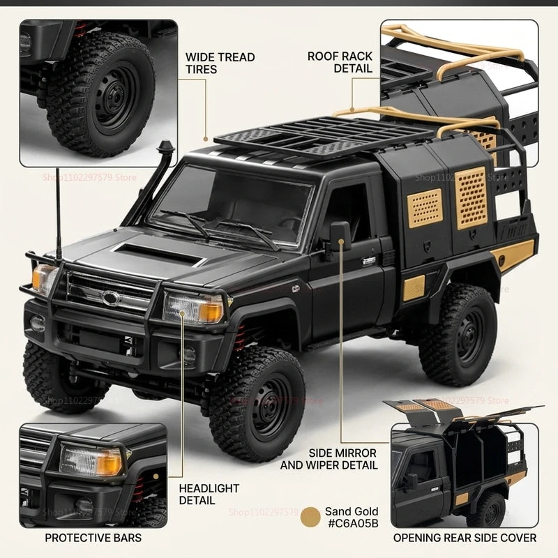 1:12 MN Model MN82S RC Off Road Truck 2.4G RTR Version 4WD All Terrain Remote Control Crawler Car Hobby Toy For Boys Adult Gifts