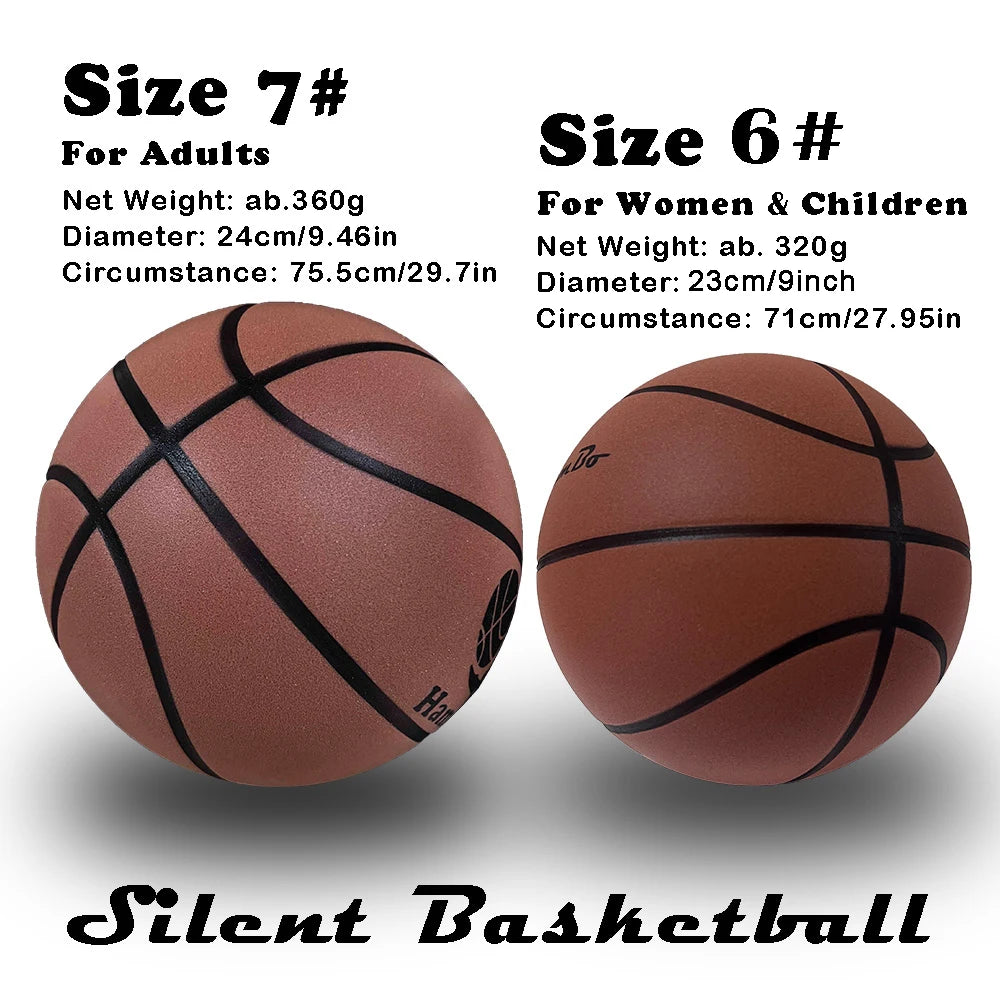 Pelota de baloncesto que rebota silenciosa, diámetro estándar de 24cm/23cm, práctica de drible interior, pelota silenciosa, rebote de baloncesto universitario silencioso en casa