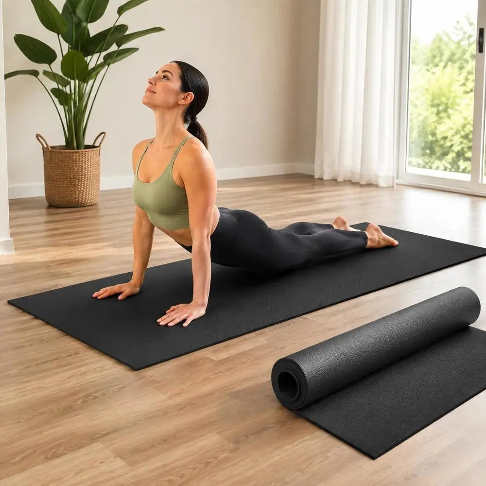 Esterilla de Ejercicio, Antideslizante, Esterilla de Yoga Premium de Alta Densidad, Esterilla de Yoga para Entrenamiento para Hombres y Mujeres, Esterilla de Fitness y Ejercicio con Bolsa y Correa de Transporte, para Todo Tip