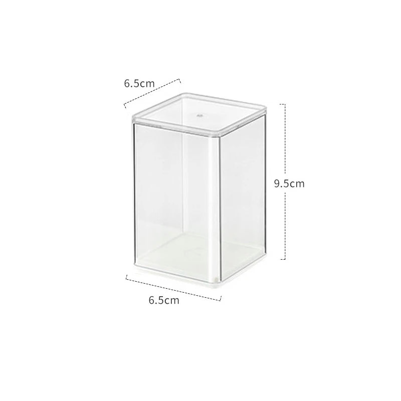 Vitrina expositora acrílica apilable, caja transparente a prueba de polvo con base blanca, para figuras de acción, miniaturas y coleccionables pequeños