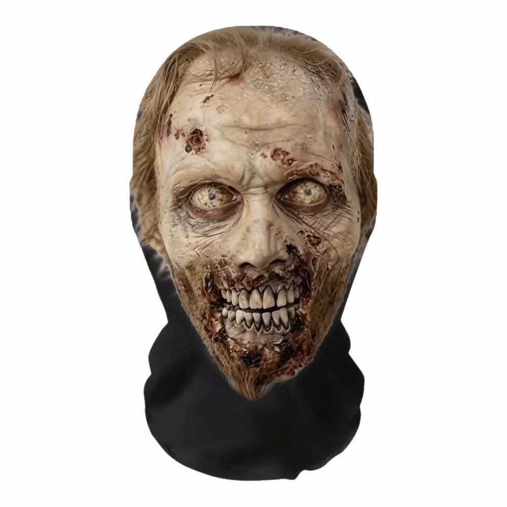 Máscara de Cabeza Completa de Malla Impresa en 2D, Lavable, Cómoda, Máscara de Calavera de Zombi, Flexible, Transpirable, para Cosplay de Halloween