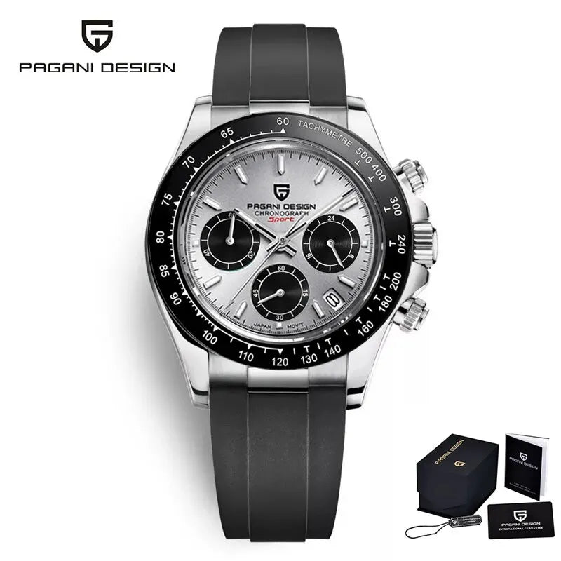 PAGANI DESIGN 2026 Nuevo Reloj de Cuarzo para Hombre de Lujo en Oro Rosa, Reloj de Pulsera Deportivo con Cronógrafo e Impermeable 100M para Hombre
