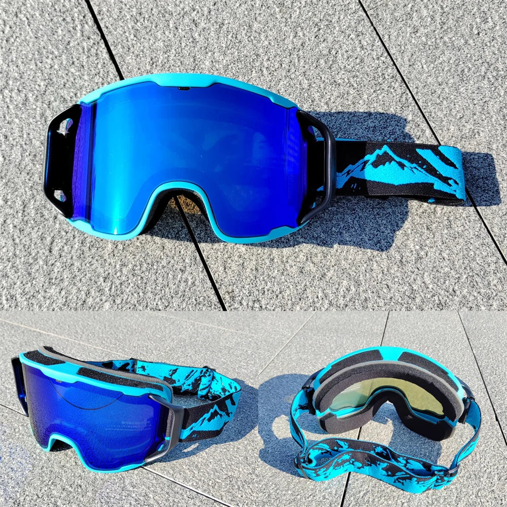 Gafas de esquí de doble capa antivaho, gafas de snowboard para hombres y mujeres, deportes de invierno al aire libre, protección UV, gafas de esquí de fondo