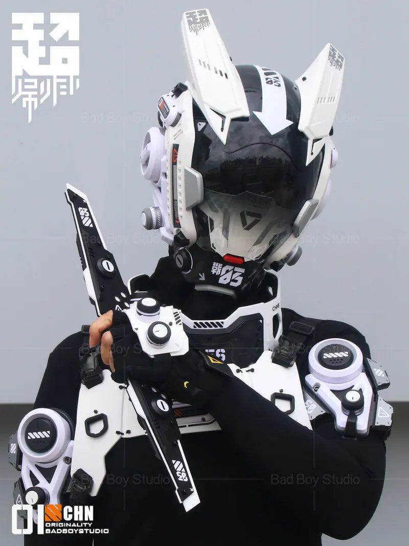 Máscara Facial Completa Cyberpunk de Badboystudio, Conjunto de Casco Táctico Mecánico, Accesorio de Ciencia Ficción, Cosplay, Actuación en Escenario, Regalo, Juguetes