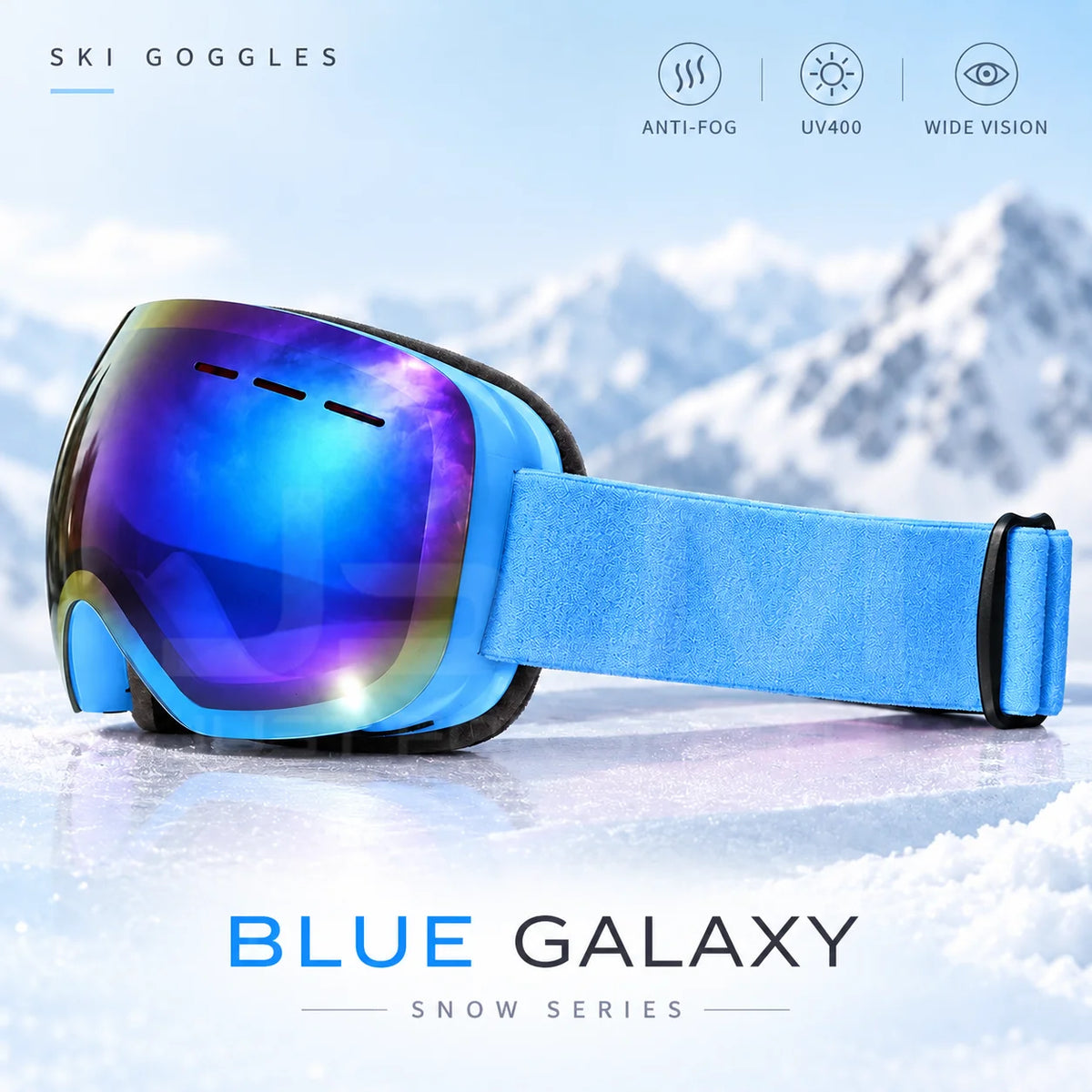 Gafas de esquí profesionales para adultos JSJM, con protección UV400, tratamiento antiniebla, lentes REVO de doble capa, gafas para snowboard con amplio campo de visión, para hombres y mujeres, ideales como regalo de Navid