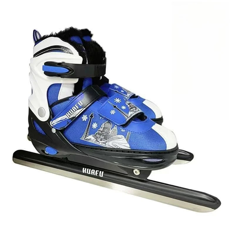 Patines de Hielo de Tamaño Ajustable, Botas de Hockey sobre Hielo y Patinaje de Velocidad, Aptas para Principiantes, Patines de Hielo Profesionales para Niños y Adultos