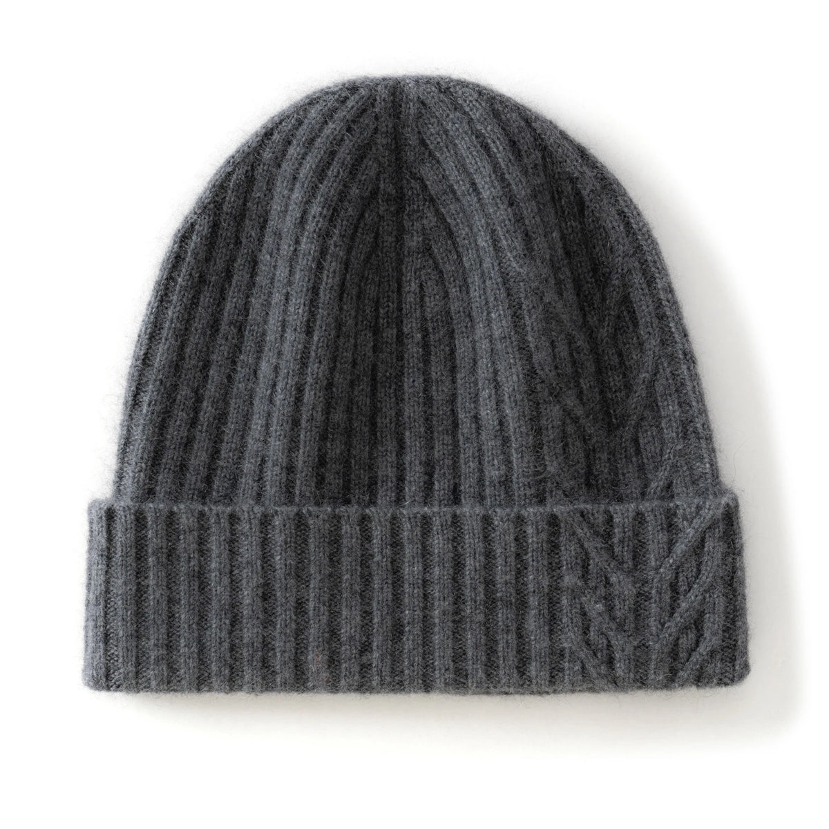 Gorros de Cachemira de calidad 100% para mujer, gorro de invierno para mantener el calor al aire libre, gorros de punto acanalados informales, gorros con calavera de Color sólido para mujer