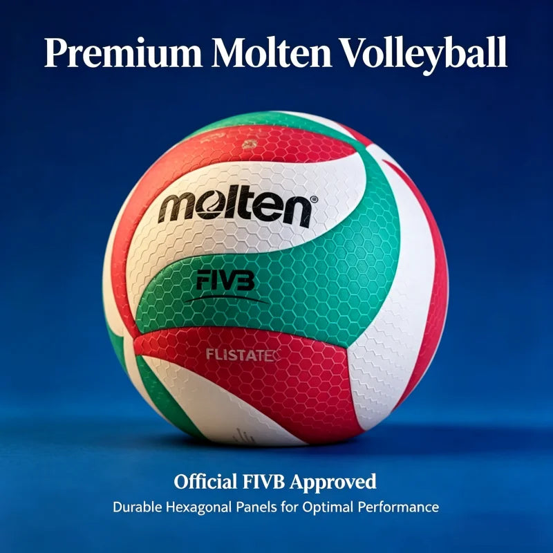 Balón de Voleibol Molten 4500/5000, Tamaño Estándar 5, PU, Oficial para Competición y Entrenamiento, para Uso en Interiores y Exteriores