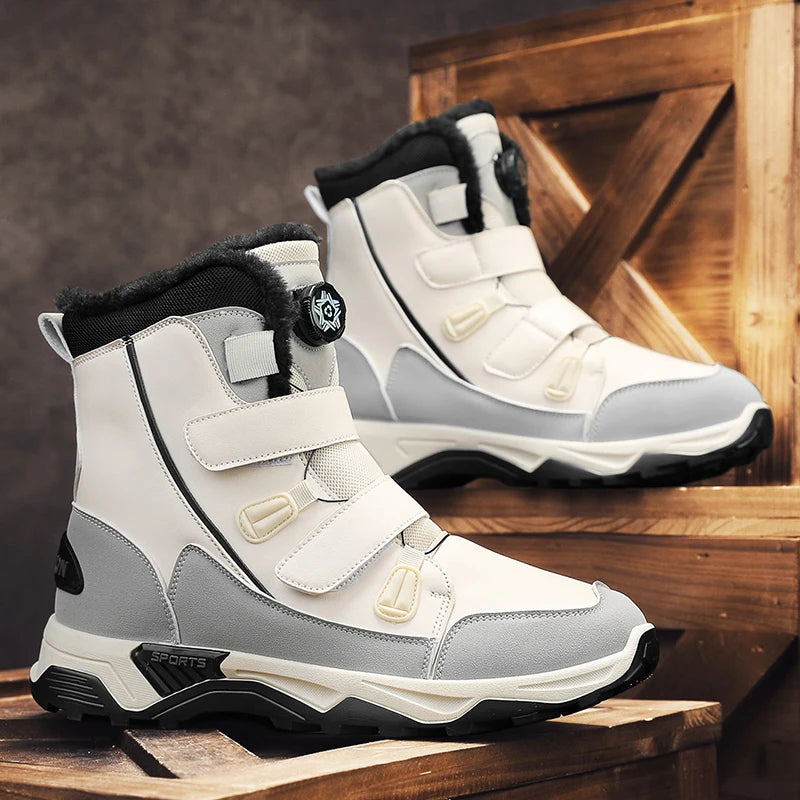 Botas de nieve impermeables para hombre, zapatos de invierno para exteriores, entresuela cálida con botas antideslizantes y resistentes a la abrasión para exteriores, 2025