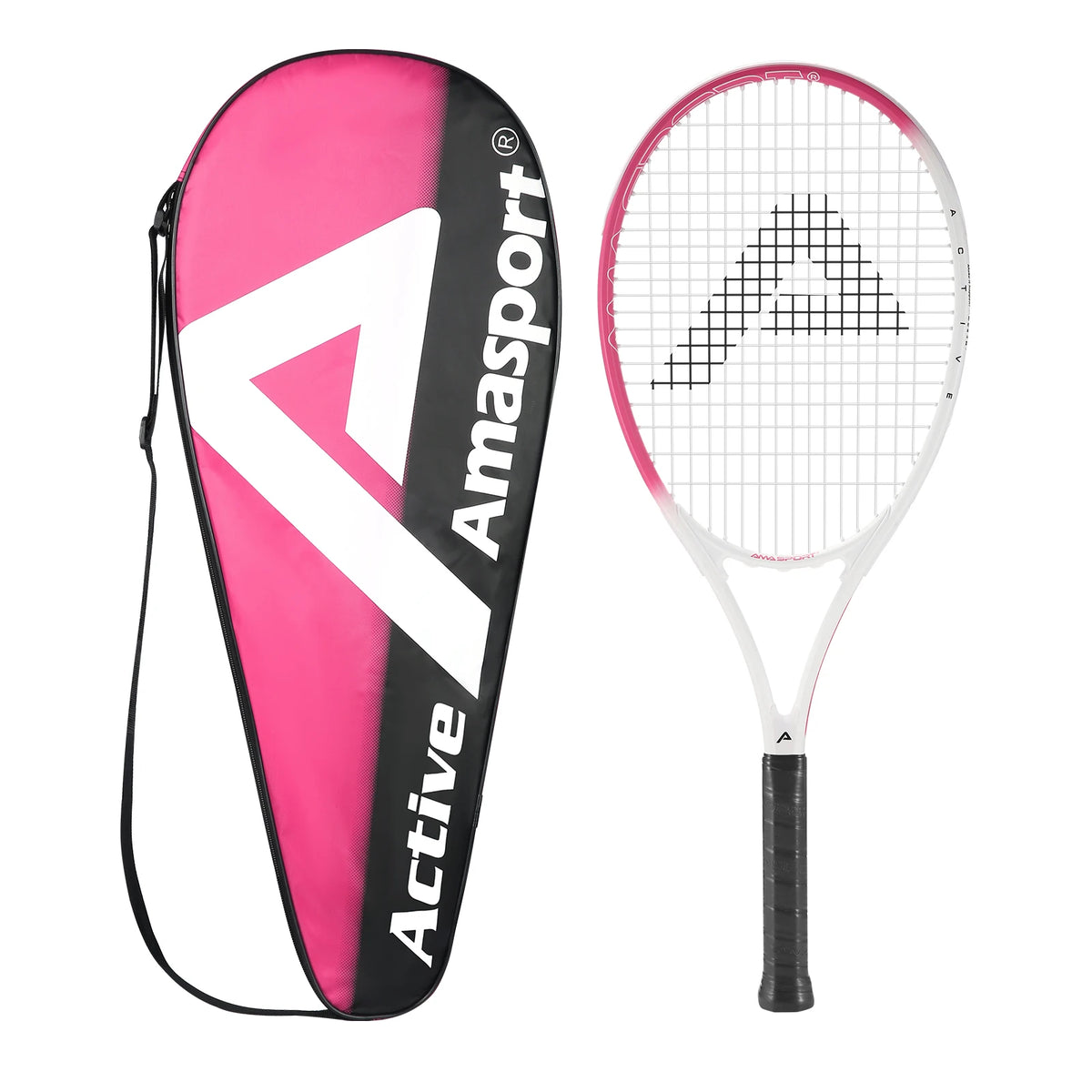 Raquetas de tenis activas AMA SPORT-27 pulgadas, raqueta de tenis para hombres y mujeres estudiantes universitarios raqueta de tenis intermedia para principiantes